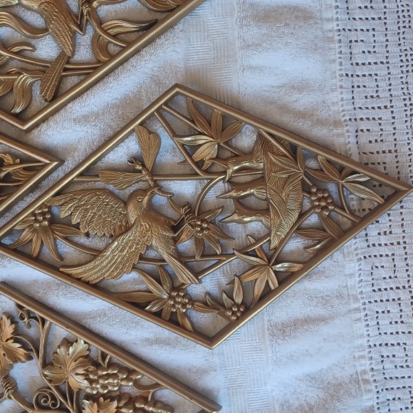 Home Interior wall decor 4 pc. Set birds and flowers - Picture 3 of 7